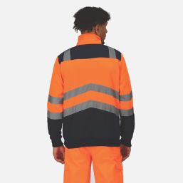 Regatta Pro Hi-Vis 1/4 Zip Fleece Orange/Navy 2X Large 54" Chest