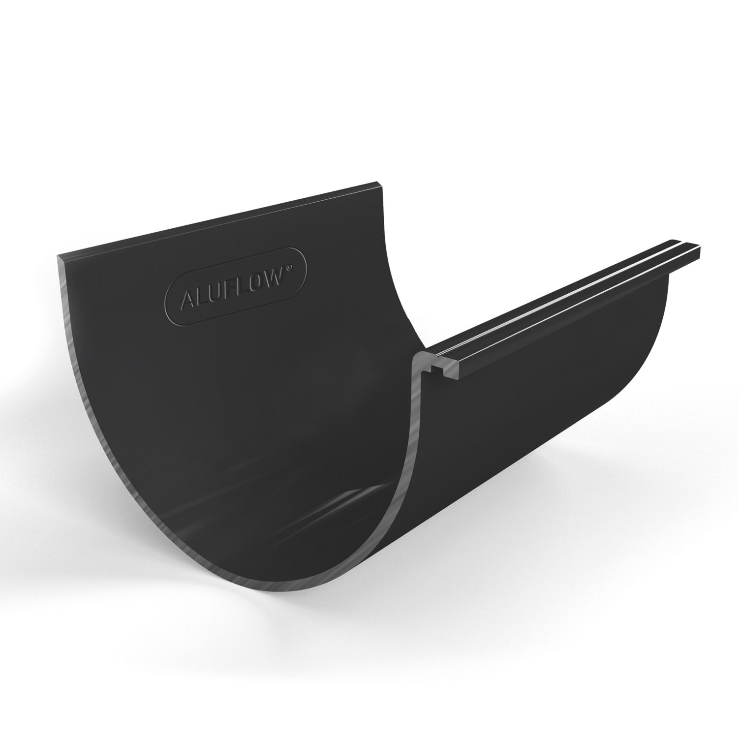 Aluflow Aluminium Half Round Deep Gutter Union Bracket Black 115mm (897KA)