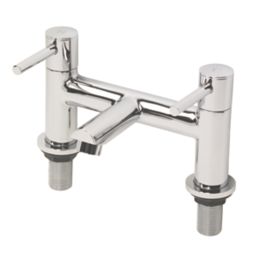 Refurb Swirl Essential  128mm Deck Mounted  2 Tap Holes Bath Mixer Tap
