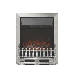 Be Modern Bayden Chrome Rotary Control Inset Electric Fire 483mm x 196mm x 593mm