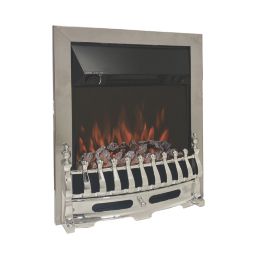 Be Modern Bayden Chrome Rotary Control Inset Electric Fire 483mm x 196mm x 593mm