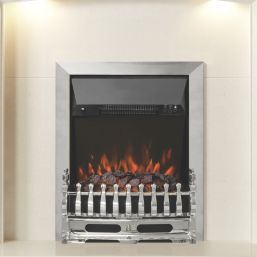 Be Modern Bayden Chrome Rotary Control Inset Electric Fire 483mm x 196mm x 593mm