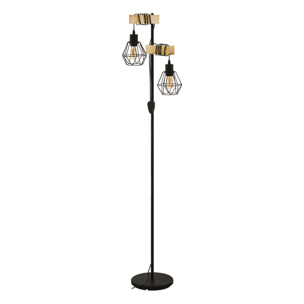 Eglo Townshend 5 Floor Lamp Black/Brown Screwfix