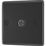 British General Nexus Metal 1-Gang Coaxial TV / FM Socket Matt Black with Colour-Matched Inserts