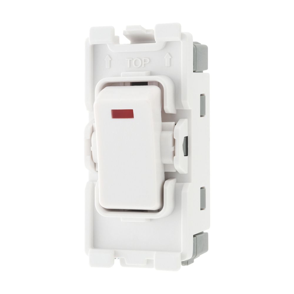 British General Nexus 20A Grid DP Immersion Heater Switch White with LED