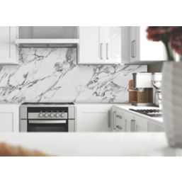 Splashwall  White/Grey Matt MDF Splashback 2440mm x 600mm x 9mm