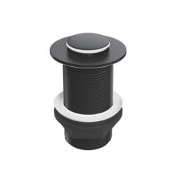 ETAL Unslotted Push Button Basin Waste Matt Black 60mm