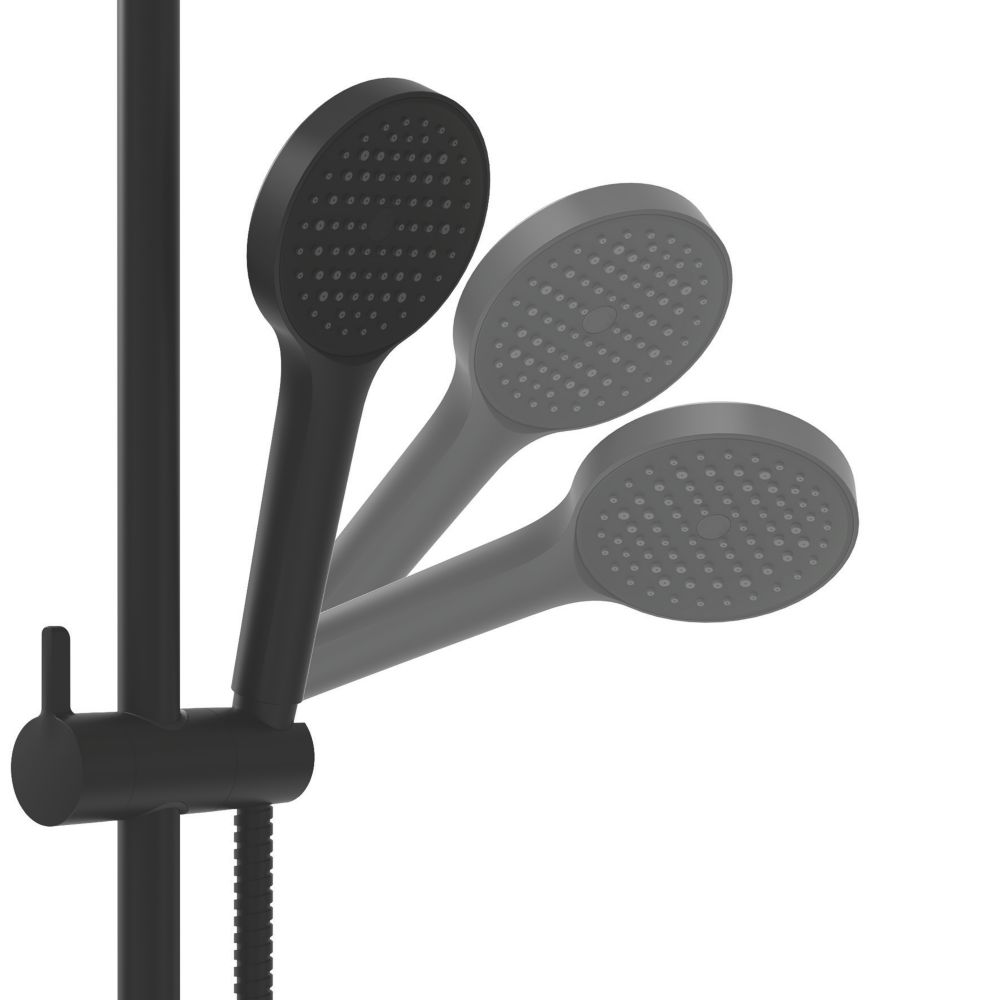 Swirl Bonda Overhead Shower Kit Black - Screwfix