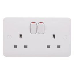 Schneider Electric Lisse 13A 2-Gang DP Switched Plug Socket White