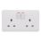 Schneider Electric Lisse 13A 2-Gang DP Switched Plug Socket White