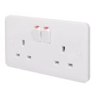 Schneider Electric Lisse 13A 2-Gang DP Switched Plug Socket White