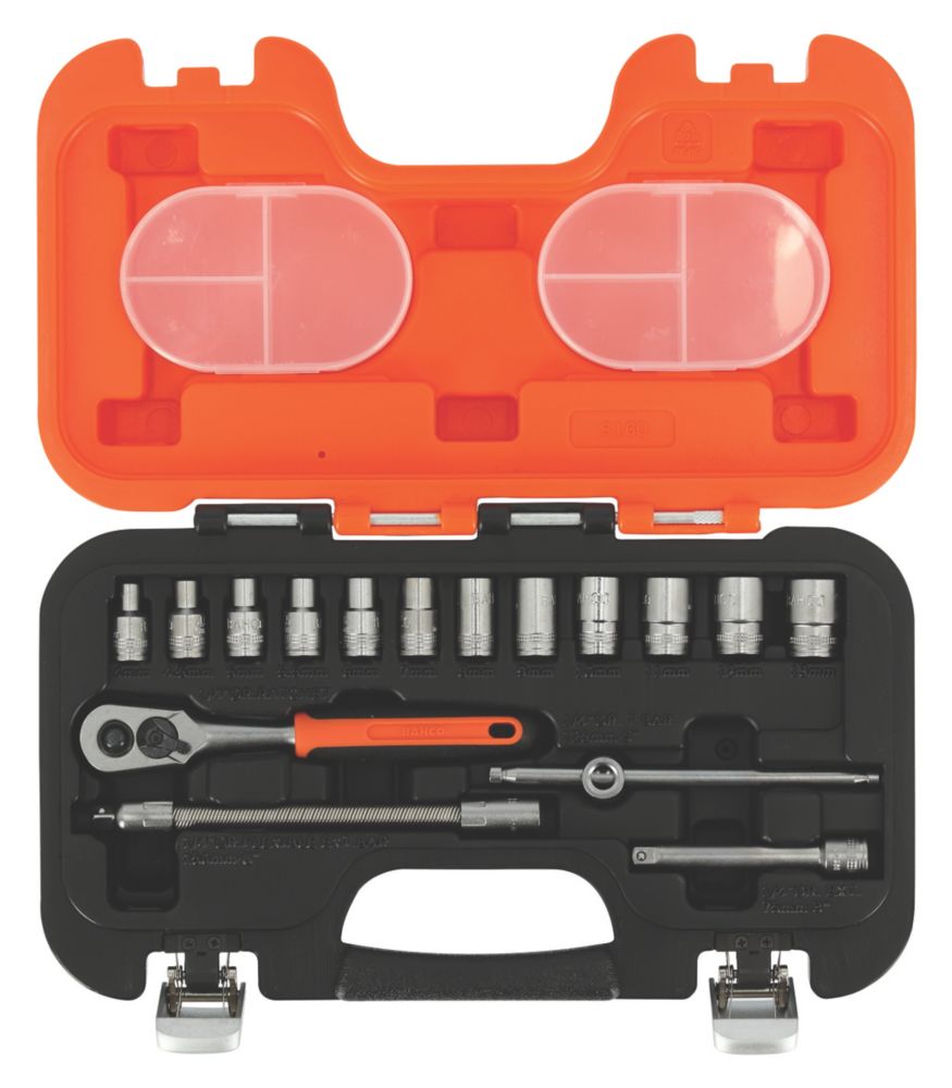 BAHCO S106 dopsleutelset, doppenset 106-delig 1/4 1/2