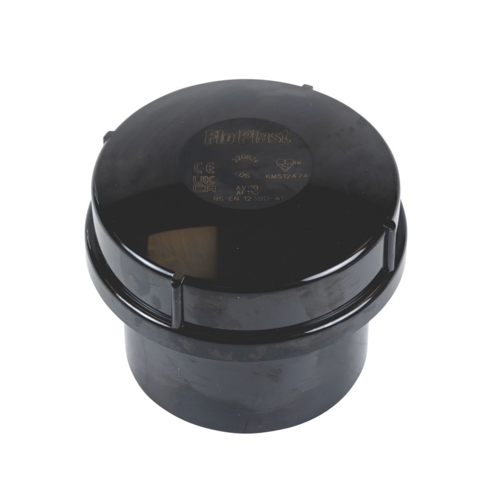 FloPlast Solvent Weld Air Admittance Valve Black 110mm - Screwfix
