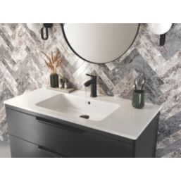 Bristan Apelo EcoStart Black 170mm Standard Lever Mono Basin Mixer Tap  With Clicker Waste