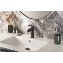 Bristan Apelo EcoStart Black 170mm Standard Lever Mono Basin Mixer Tap  With Clicker Waste