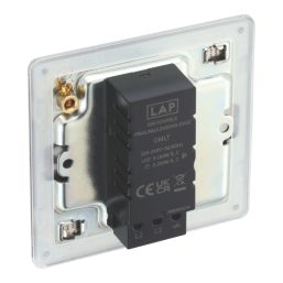 LAP  1-Gang 2-Way LED Dimmer Switch  Brushed Steel with Colour-Matched Inserts