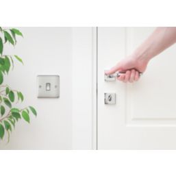 Knightsbridge Raised Edge Rounded 10AX 1-Gang 1-Way Double Pole Switch  Brushed Chrome