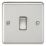 Knightsbridge Raised Edge Rounded 10AX 1-Gang 1-Way Double Pole Switch  Brushed Chrome