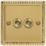 Varilight  10A 2-Gang 2-Way Toggle Light Switch  Georgian Brass