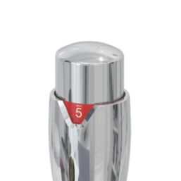 Reina Modal TRV 15mm x 15mm Chrome Corner & L/S Designer Thermostatic Radiator Valve & Lockshield