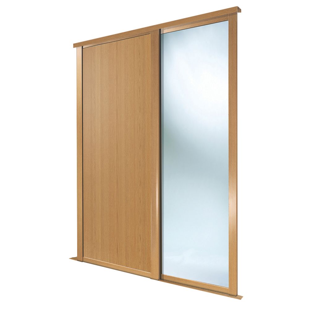 Spacepro Shaker 2 Door Sliding Wardrobe Door Kit Oak / Mirror 1449 x ...