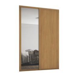 Spacepro Shaker 2-Door Sliding Wardrobe Door Kit Oak Frame Oak / Mirror Panel 1449mm x 2260mm