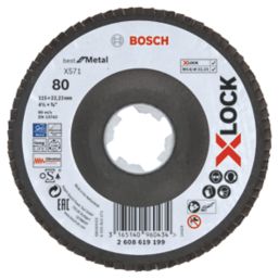 Bosch  X-Lock Metal 80 Grit Flap Disc 115mm (4 1/2")