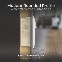 British General 800 Series 13A 2-Gang SP Switched Socket White