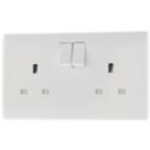 British General 800 Series 13A 2-Gang SP Switched Socket White