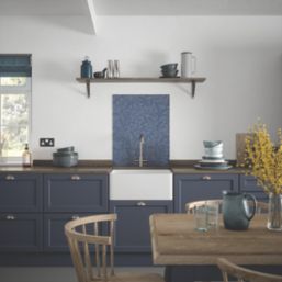 Country Living Acanthus Leaf Blue Kitchen Splashback 600mm x 750mm x 6mm