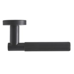 Eclipse Insignia Premium  Fire Rated Linear Lever On Rose Door Handle Pair Matt Black 1 Pair