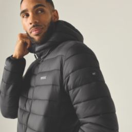 Regatta Marizion  Hooded Jacket Black/Burnt Henna Medium 39-40" Chest