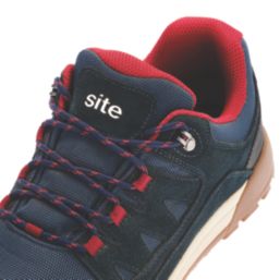 Site Scoria Size 8  Navy Blue/Red   Steel Toe Cap Safety Trainers