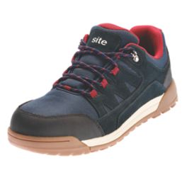 Site Scoria   Safety Trainers Navy Blue & Red Size 8