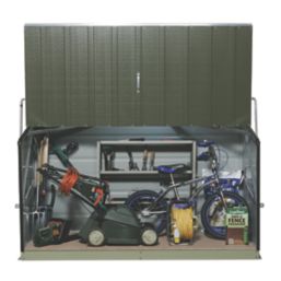 Trimetals Storeguard 6' 6" x 3' (Nominal) Pent Metal Shed with Base Olive/Moorland Green