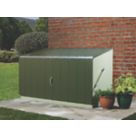Trimetals Storeguard 6' 6" x 3' (Nominal) Pent Metal Shed with Base Olive/Moorland Green