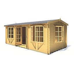 Shire Elveden 19' 6" x 10' (Nominal) Reverse Apex Timber Log Cabin