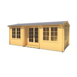 Shire Elveden 19' 6" x 10' (Nominal) Reverse Apex Timber Log Cabin