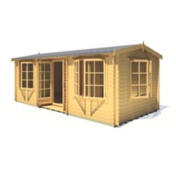 Shire Elveden 19' 6" x 10' (Nominal) Reverse Apex Timber Log Cabin