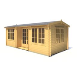 Shire Elveden 19' 6" x 10' (Nominal) Reverse Apex Timber Log Cabin