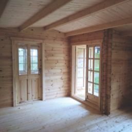 Shire Elveden 19' 6" x 10' (Nominal) Reverse Apex Timber Log Cabin