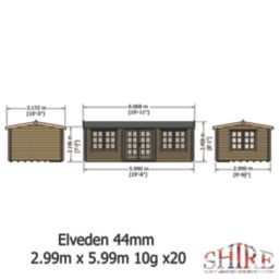 Shire Elveden 19' 6" x 10' (Nominal) Reverse Apex Timber Log Cabin