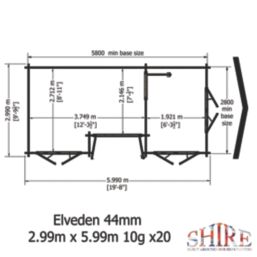 Shire Elveden 19' 6" x 10' (Nominal) Reverse Apex Timber Log Cabin