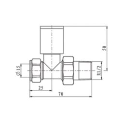 ETAL Rise 15mm x 1/2" Black Straight Designer Manual Radiator Valve Head & Body  2 Pack