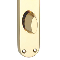 Serozzetta Ibra Lever on Backplate WC Door Handle Pair Polished Brass