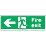 Non Photoluminescent "Fire Exit" Left Arrow Signs 150mm x 450mm 50 Pack