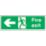 Essentials  Non Photoluminescent "Fire Exit" Left Arrow Signs 150mm x 450mm 50 Pack