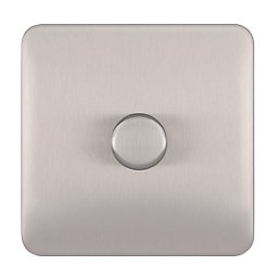 Schneider Electric Lisse Deco 1-Gang 1-Way  Dimmer  Brushed Stainless Steel