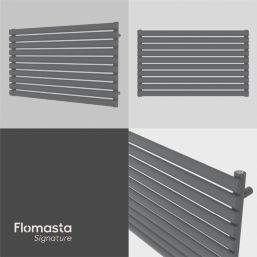 Flomasta  600mm x 1000mm 2189BTU Anthracite Horizontal Designer Radiator