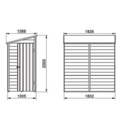 Forest  3' 6" x 6' (Nominal) Pent Overlap Timber Shed with Assembly